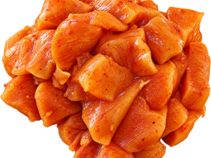Kipfilet in blokjes gemarineerd