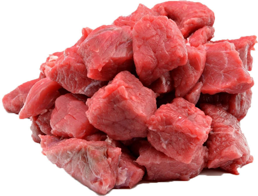 Halal kalfsvlees in blokjes gesneden bij Slagerij Metin in Rotterdam