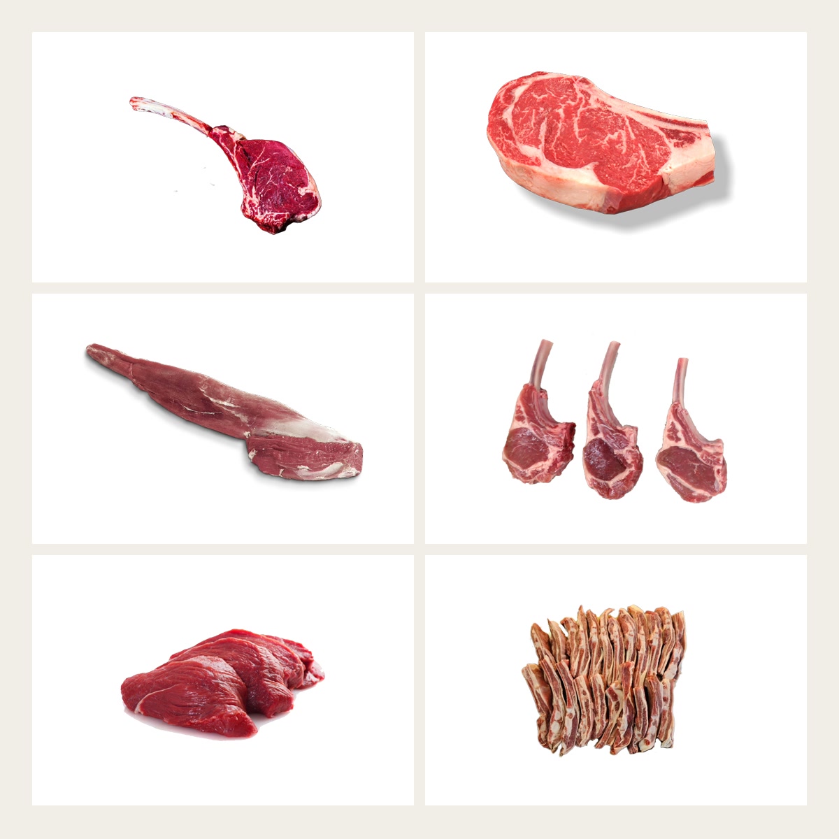Luxe vleespakket met tomahawk, ribeye, kalfshaas, lamskotelet en runderbiefstuk van Slagerij Metin